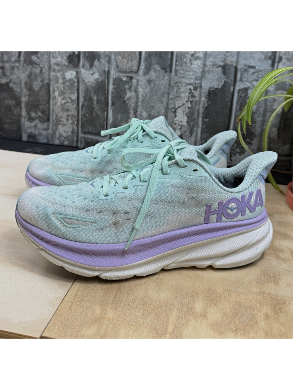 HOKA ONE ONE Clifton 9 Women’s Sunlit Ocean/Lilac Mist Low Top Mesh 1127896